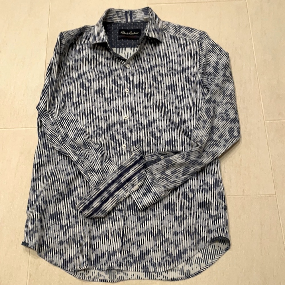 Blue paint splat design shirt